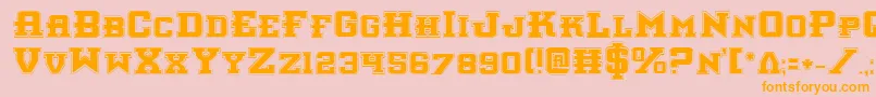 InterceptorPro-Schriftart – Orangefarbene Schriften auf rosa Hintergrund