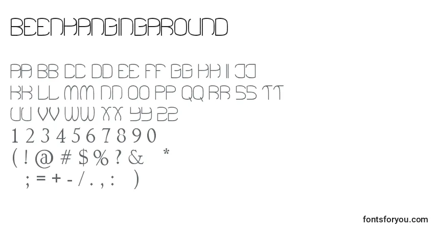 A fonte BeenHangingAround – alfabeto, números, caracteres especiais