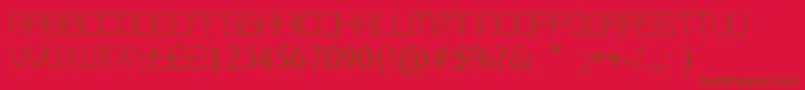 Weitere Informationen zur BeenHangingAround-Schriftart BeenHangingAround-Schriftart – Braune Schriften auf rotem Hintergrund