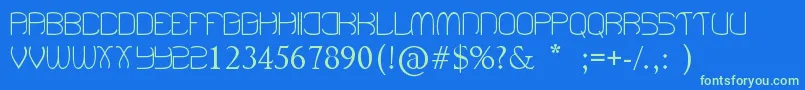 BeenHangingAround-Schriftart – Grüne Schriften auf blauem Hintergrund