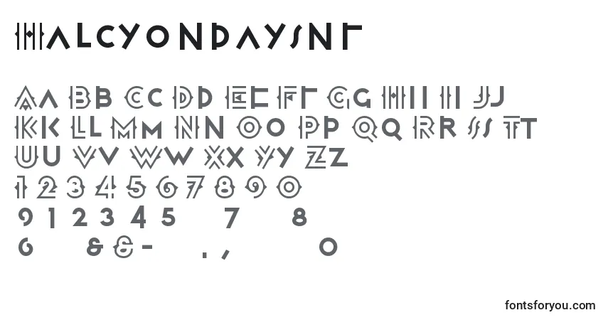 Czcionka Halcyondaysnf (54835) – alfabet, cyfry, specjalne znaki