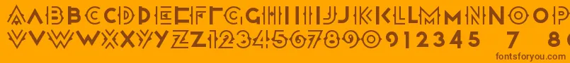 Halcyondaysnf Font – Brown Fonts on Orange Background