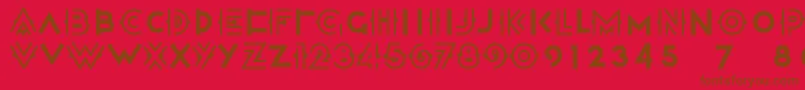 Halcyondaysnf-Schriftart – Braune Schriften auf rotem Hintergrund