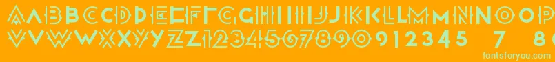 Halcyondaysnf Font – Green Fonts on Orange Background