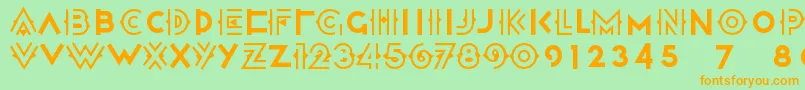 Halcyondaysnf Font – Orange Fonts on Green Background
