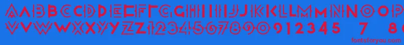 Halcyondaysnf Font – Red Fonts on Blue Background