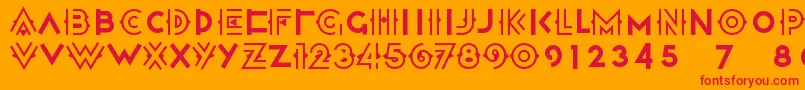 フォントHalcyondaysnf – オレンジの背景に赤い文字