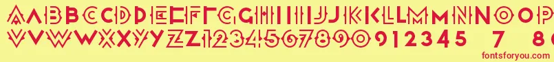 Halcyondaysnf Font – Red Fonts on Yellow Background