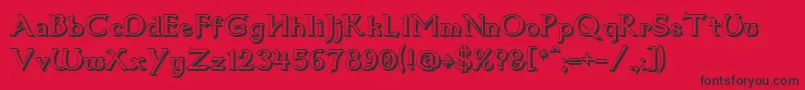 Dum1shad-fontti – mustat fontit punaisella taustalla