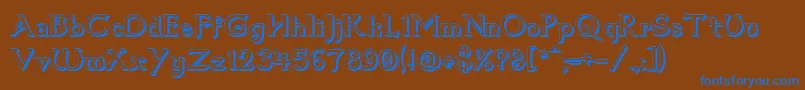 Czcionka Dum1shad – niebieskie czcionki na brązowym tle