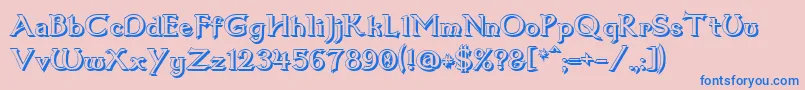 フォントDum1shad – ピンクの背景に青い文字