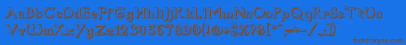 Fonte Dum1shad – fontes marrons em um fundo azul