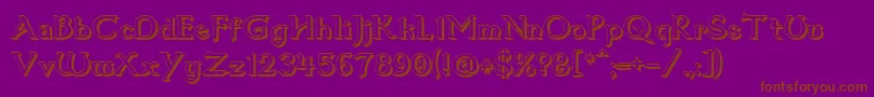 フォントDum1shad – 紫色の背景に茶色のフォント