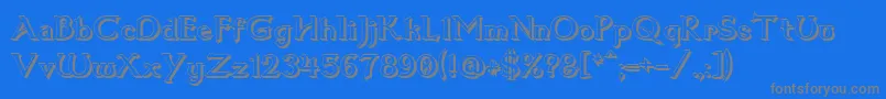 フォントDum1shad – 青い背景に灰色の文字