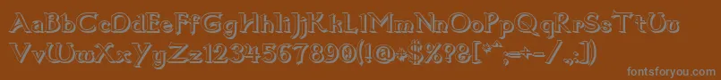 フォントDum1shad – 茶色の背景に灰色の文字