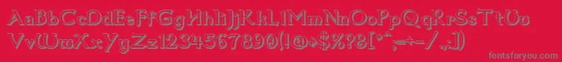 フォントDum1shad – 赤い背景に灰色の文字