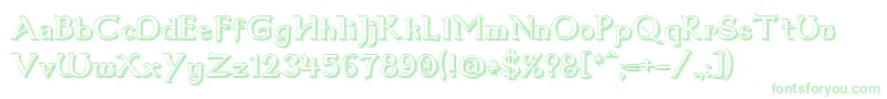 Dum1shad-fontti – vihreät fontit valkoisella taustalla