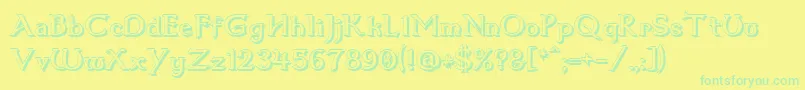 Dum1shad Font – Green Fonts on Yellow Background