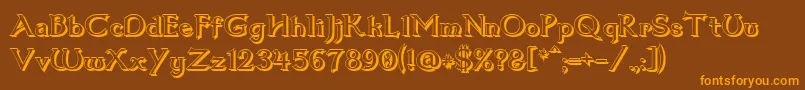 Dum1shad Font – Orange Fonts on Brown Background