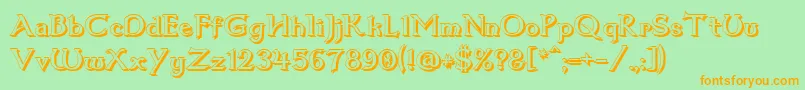 Dum1shad Font – Orange Fonts on Green Background