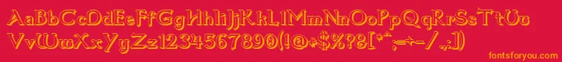 Dum1shad Font – Orange Fonts on Red Background