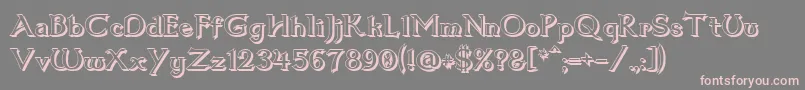 フォントDum1shad – 灰色の背景にピンクのフォント