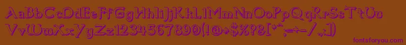 Czcionka Dum1shad – fioletowe czcionki na brązowym tle