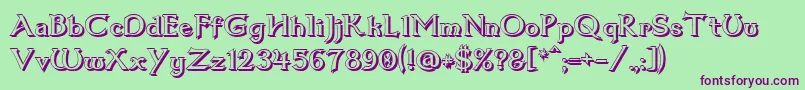 Dum1shad-fontti – violetit fontit vihreällä taustalla