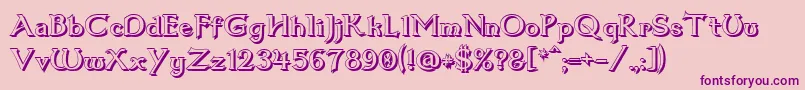 フォントDum1shad – ピンクの背景に紫のフォント