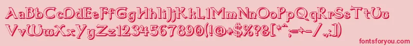 フォントDum1shad – ピンクの背景に赤い文字