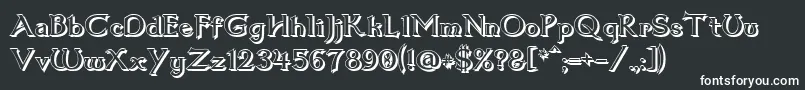 Шрифт Dum1shad – белые шрифты на чёрном фоне