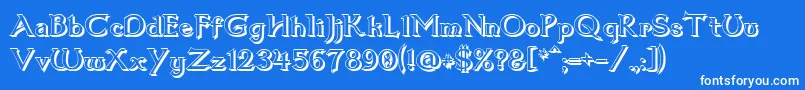 フォントDum1shad – 青い背景に白い文字