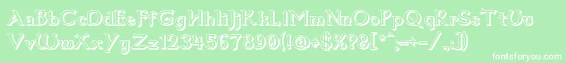 フォントDum1shad – 緑の背景に白い文字