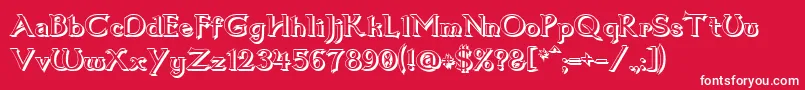Dum1shad-Schriftart – Weiße Schriften auf rotem Hintergrund