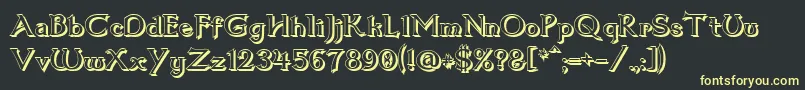 Dum1shad Font – Yellow Fonts on Black Background