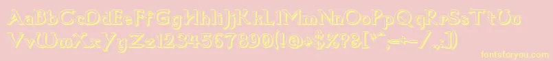 フォントDum1shad – 黄色のフォント、ピンクの背景
