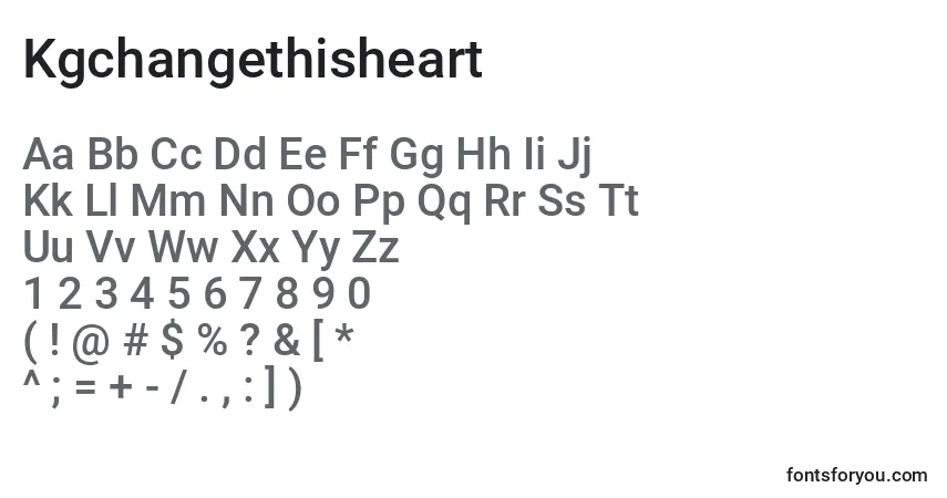 A fonte Kgchangethisheart – alfabeto, números, caracteres especiais