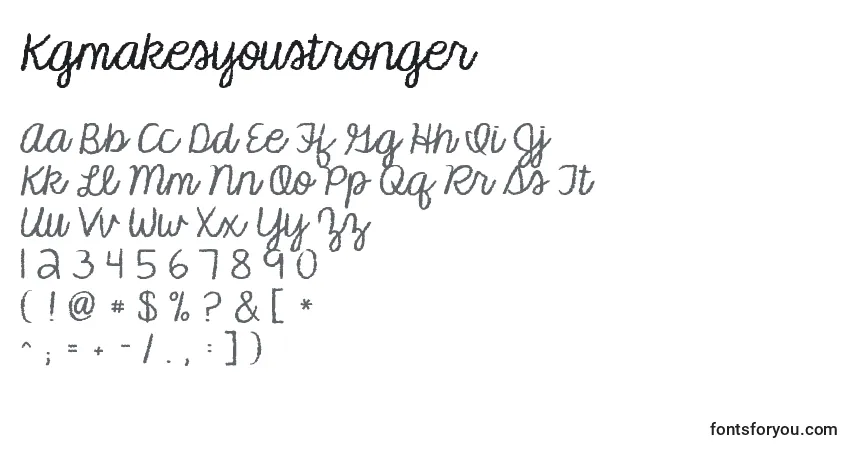 Czcionka Kgmakesyoustronger – alfabet, cyfry, specjalne znaki