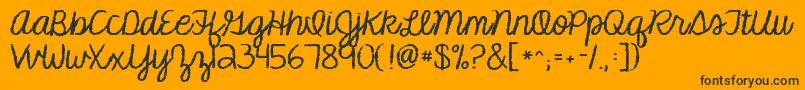 Kgmakesyoustronger Font – Black Fonts on Orange Background