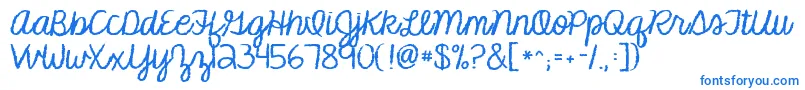 Kgmakesyoustronger Font – Blue Fonts on White Background