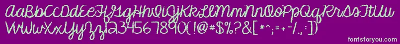 Kgmakesyoustronger Font – Green Fonts on Purple Background