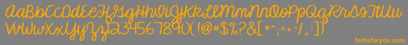 Kgmakesyoustronger Font – Orange Fonts on Gray Background