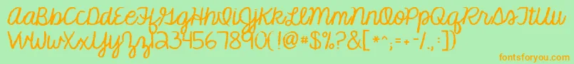 Kgmakesyoustronger Font – Orange Fonts on Green Background