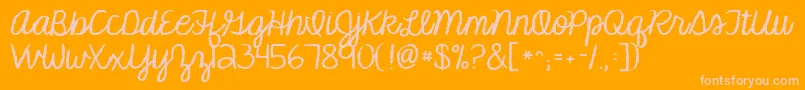 Kgmakesyoustronger Font – Pink Fonts on Orange Background