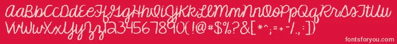 Kgmakesyoustronger Font – Pink Fonts on Red Background