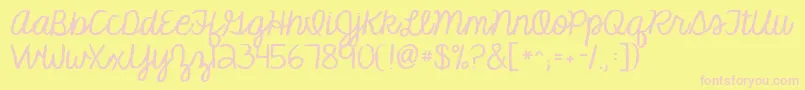 Kgmakesyoustronger Font – Pink Fonts on Yellow Background