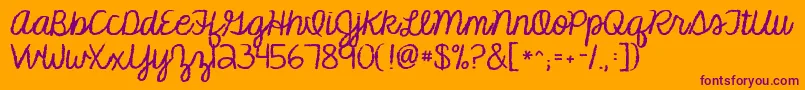 Kgmakesyoustronger Font – Purple Fonts on Orange Background