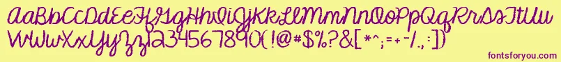 Kgmakesyoustronger Font – Purple Fonts on Yellow Background