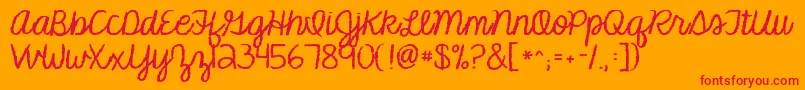 Kgmakesyoustronger-Schriftart – Rote Schriften auf orangefarbenem Hintergrund