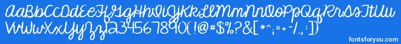 Kgmakesyoustronger Font – White Fonts on Blue Background